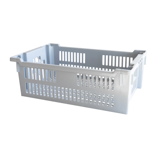 Caisse ajourée empilable emboîtable 600 x 400 x 200 mm - 30 L - gris