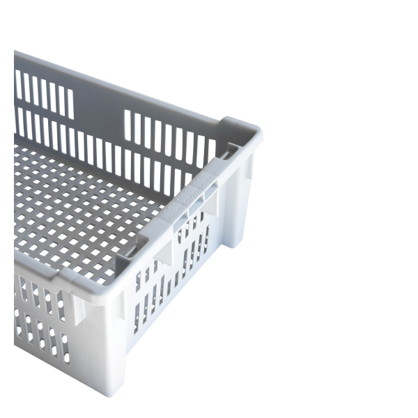 Caisse ajourée empilable emboîtable 600 x 400 x 200 mm - 30 L - gris