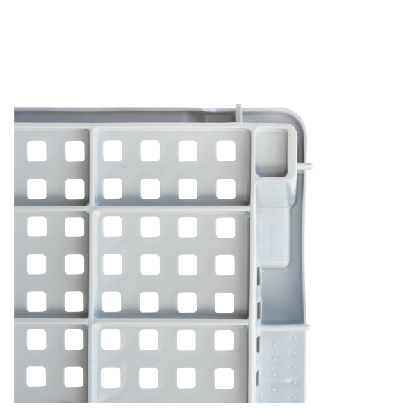 Caisse ajourée empilable emboîtable 600 x 400 x 200 mm - 30 L - gris