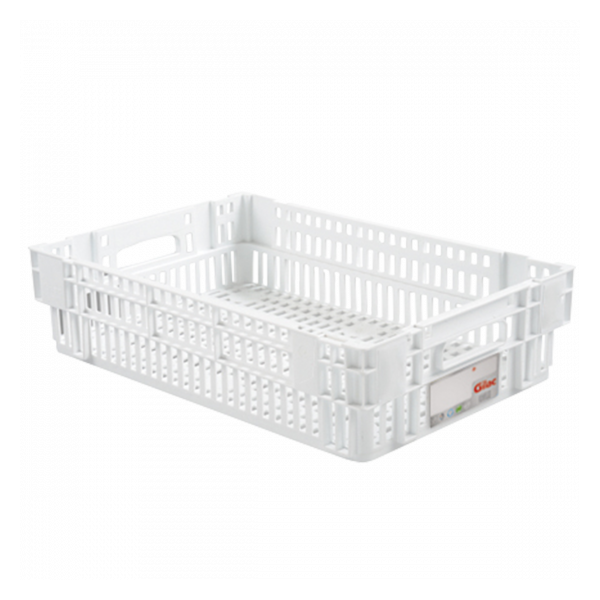 Caisse ajourée empilable emboitable 600 x 400 x 146 mm HACCP - 27 L - blanc