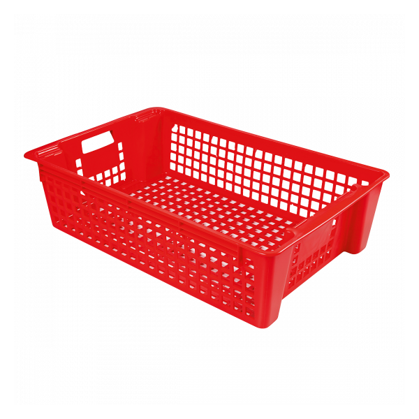 Caisse ajourée empilable emboîtable 600 x 380 x 155 mm 28 L - rouge
