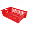 Caisse ajourée empilable emboîtable 600 x 380 x 155 mm 28 L - rouge