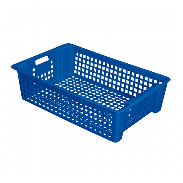 Caisse ajourée empilable emboîtable 600 x 380 x 155 mm 28 L - bleu