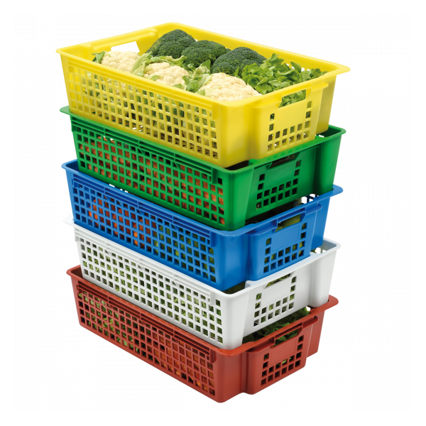 Caisse ajourée empilable emboîtable 600 x 380 x 155 mm 28 L - blanc