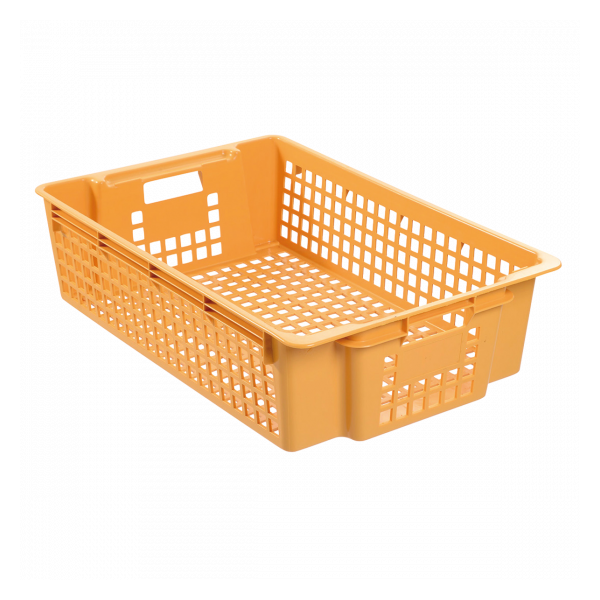 Caisse ajourée empilable emboitable 600 x 380 x 155 mm 28 L - beige