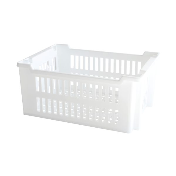 Caisse ajourée empilable emboîtable 400 x 300 x 175 mm - 14 L - blanc
