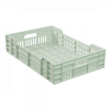 Caisse ajourée avec poignées empilable 600 X 400 25 L - vert amande