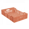 Caisse ajourée avec poignées empilable 600 X 400 25 L - terracotta