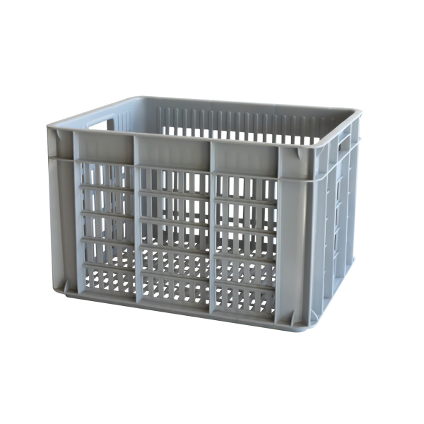 Caisse ajourée avec poignées empilable 500 x 400 x 330 mm - 48 L - gris
