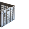 Caisse ajourée avec poignées empilable 500 x 400 x 330 mm - 48 L - gris