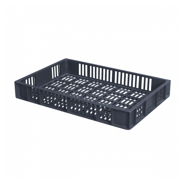 Caisse ajourée 600 x 400 x 90 mm 15 L - gris