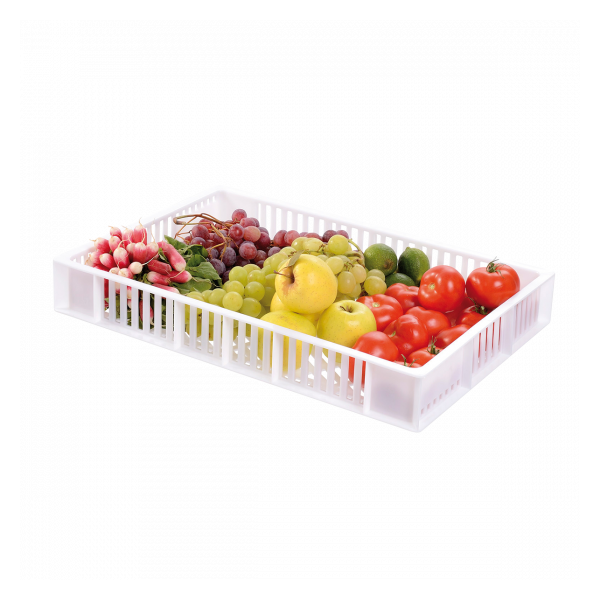 Caisse ajourée 600 x 400 x 90 mm 15 L - blanc