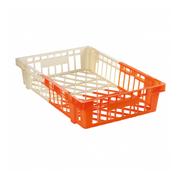 Caisse à viennoiseries bicolore 20 L - ivoire/orange