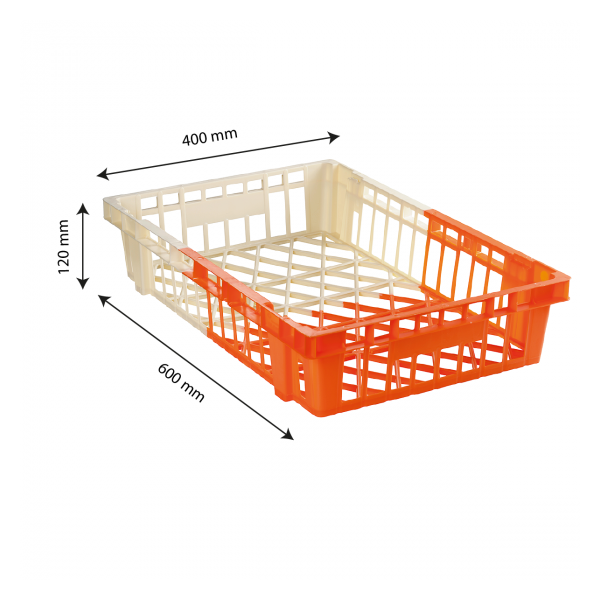 Caisse à viennoiseries bicolore 20 L - ivoire/orange