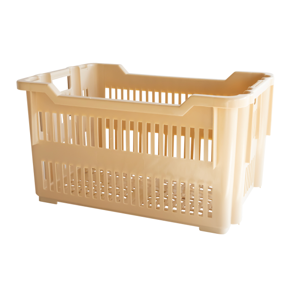 Caisse à viennoiseries ajourée empilable emboîtable 565 x 380 x 320&nbsp;mm - 43 L - beige