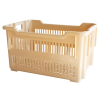 Caisse à viennoiseries ajourée empilable emboîtable 565 x 380 x 320&nbsp;mm - 43 L - beige