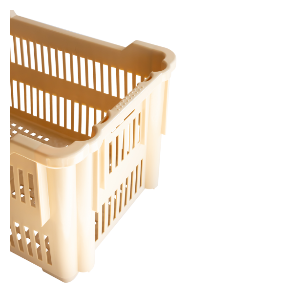 Caisse à viennoiseries ajourée empilable emboîtable 565 x 380 x 320&nbsp;mm - 43 L - beige