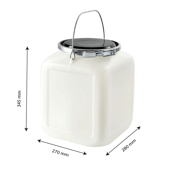 Bonbonne 20 L + genouillère métal + couvercle - blanc