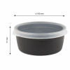 Boîte hermétique ronde noire 1,2 L + couvercle transparent - lot de 10