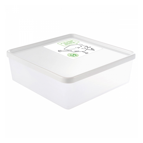 Boîte hermétique 2,5 L + couvercle blanc - lot de 6