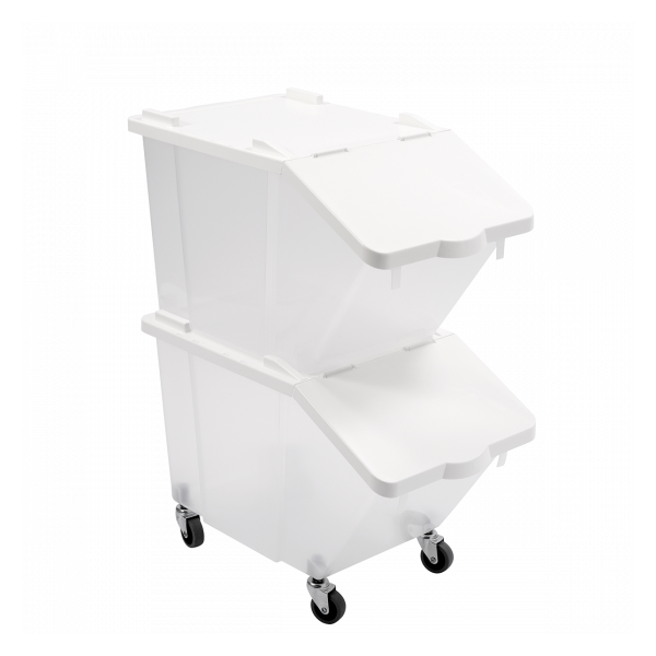 Bacs à ingrédients 30 L + couvercles + 4 roues - Lot de 2