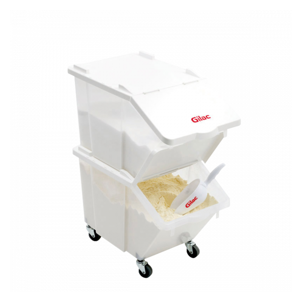 Bacs à ingrédients 30 L + couvercles + 4 roues - Lot de 2