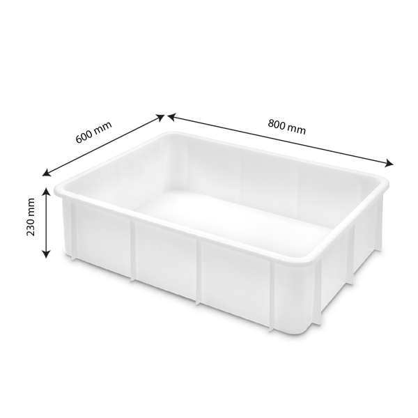 Bac renforcé grand volume empilable 80 L - blanc