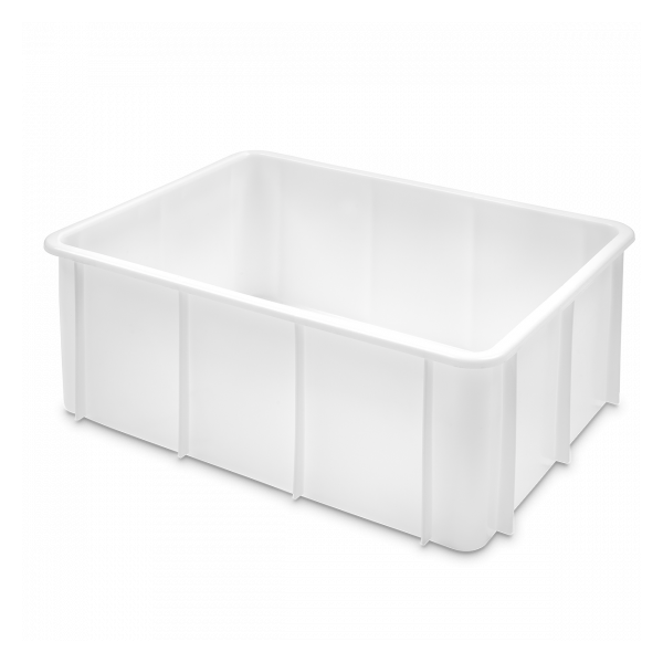 Bac renforcé grand volume empilable 120 L - blanc