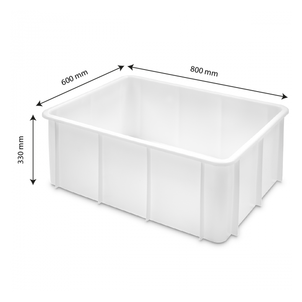 Bac renforcé grand volume empilable 120 L - blanc