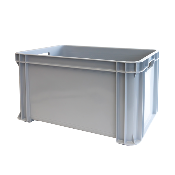 Bac renforcé empilable avec poignées 545 x 390 x 300 mm - 45 L - gris