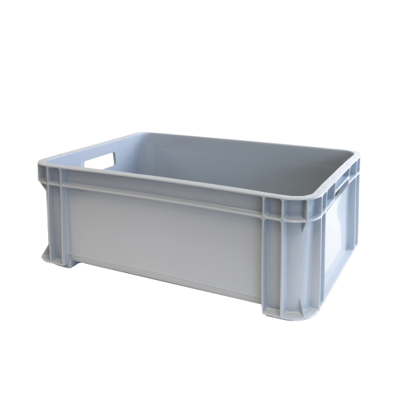 Bac renforcé empilable avec poignées 545 x 390 x 200 mm - 30 L - gris