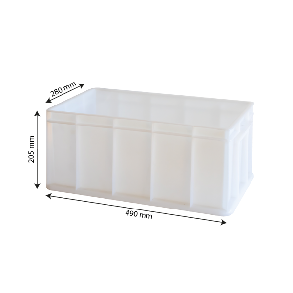 Bac renforcé empilable 490 x 280 x 205 mm - 20 L - blanc