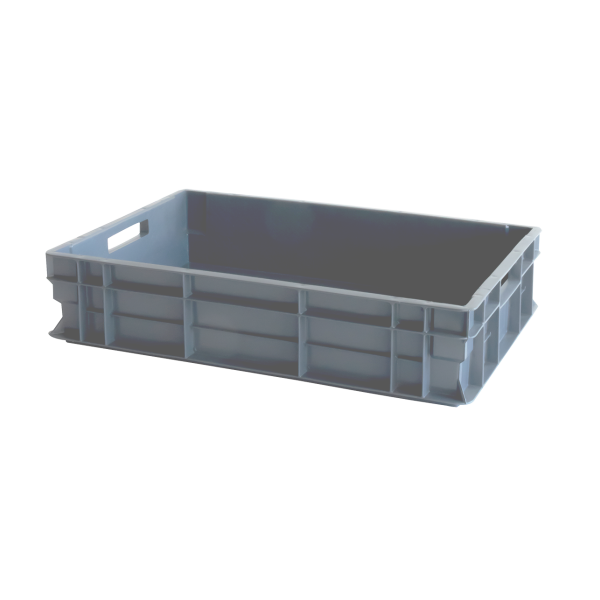 Bac renforcé avec poignées empilable 600 x 400 x 120 mm - 23 L - gris