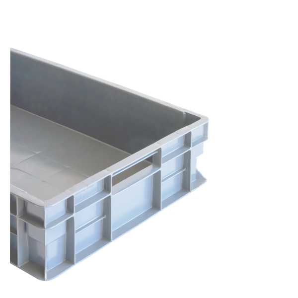 Bac renforcé avec poignées empilable 600 x 400 x 120 mm - 23 L - gris