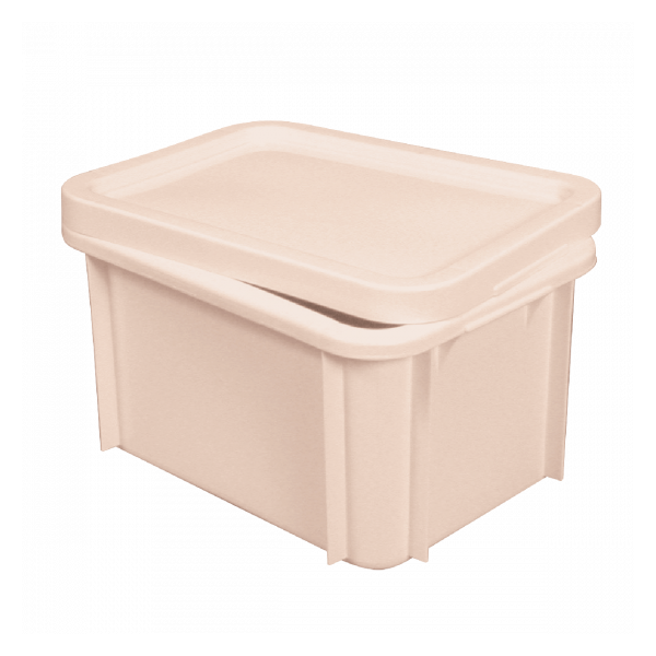 Bac renforcé avec couvercle 400 x 300 15 L - rose poudré