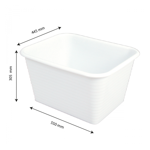 Bac rectangulaire renforcé emboîtable 45 L - blanc