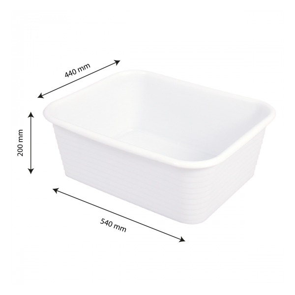 Bac rectangulaire renforcé emboîtable 30 L - blanc