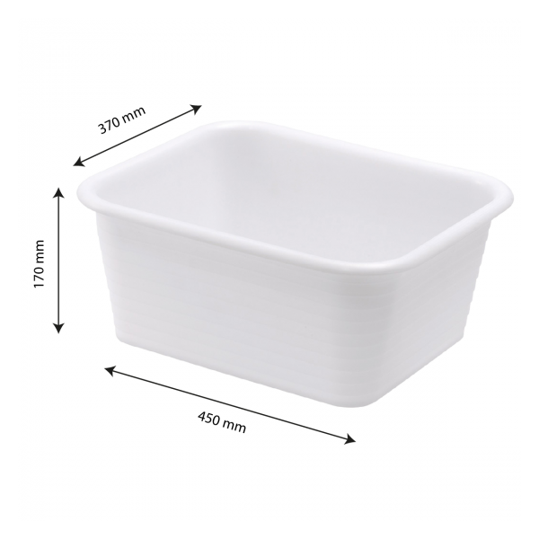 Bac rectangulaire renforcé emboîtable 19 L - blanc