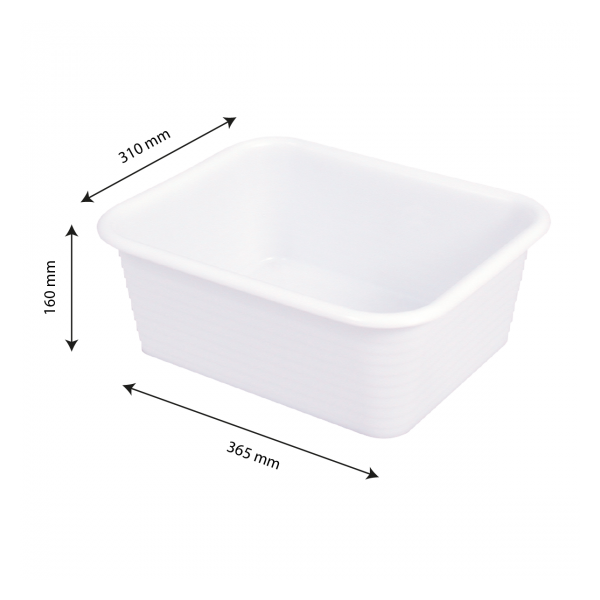 Bac rectangulaire renforcé emboîtable 10 L - blanc