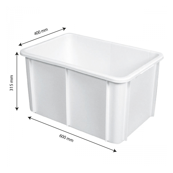 Bac rectangulaire 55 L - blanc