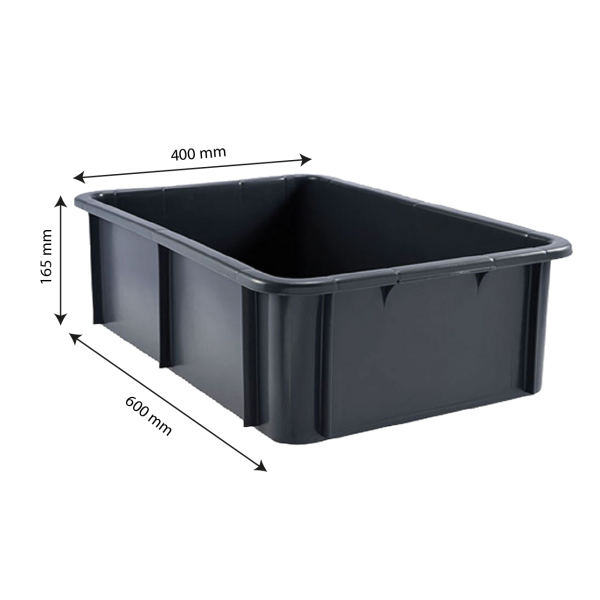 Bac rectangulaire 25 L - gris