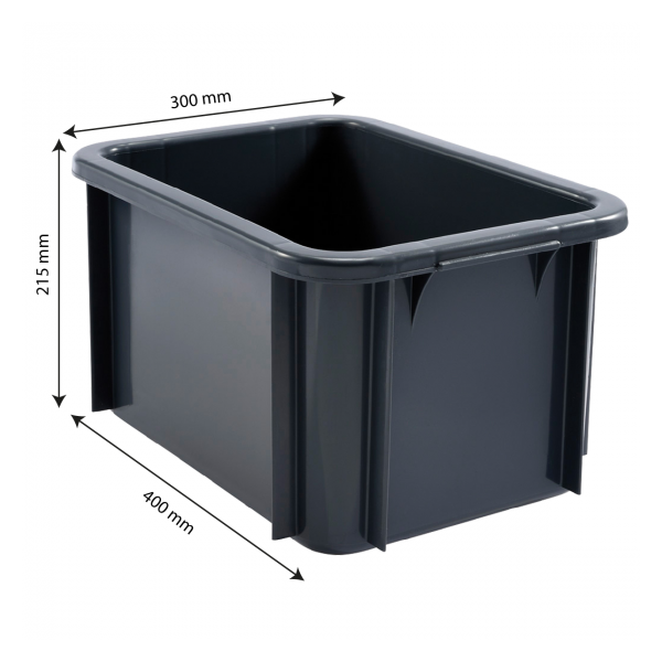 Bac rectangulaire 15 L - gris