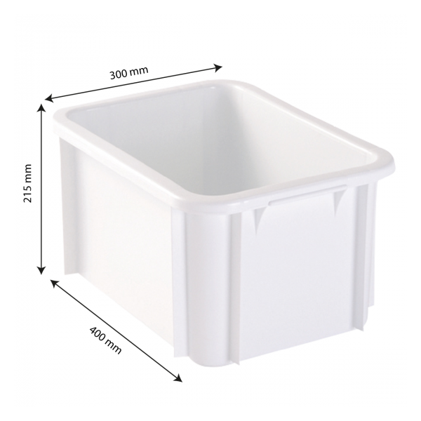 Bac rectangulaire 15 L - blanc