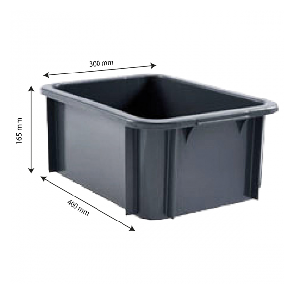 Bac rectangulaire 12 L - gris