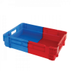 Bac plein&nbsp;empilable emboîtable 600 x 400 x 144 mm bicolore 25 L – bleu/rouge