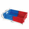 Bac plein&nbsp;empilable emboîtable 600 x 400 x 144 mm bicolore 25 L – bleu/rouge