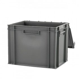 Bac plein 400 x 300 x 330 mm 30 L + couvercle solidaire - gris