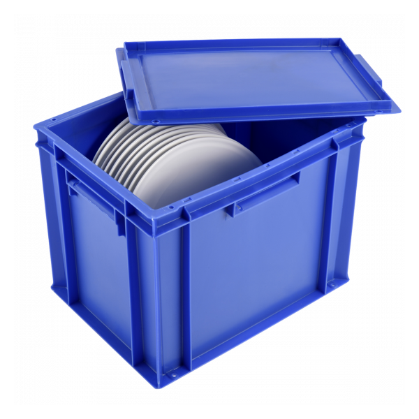 Bac plein 400 x 300 27 L + couvercle - bleu