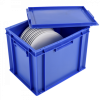 Bac plein 400 x 300 27 L + couvercle - bleu