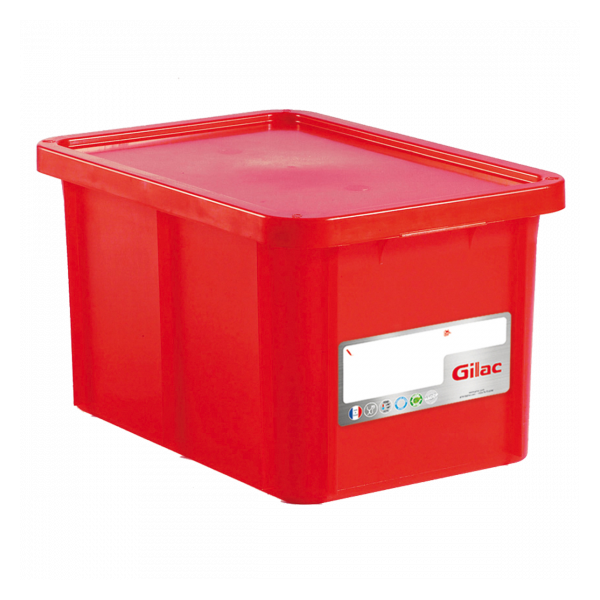 Bac HACCP 55 L rectangulaire + couvercle - rouge